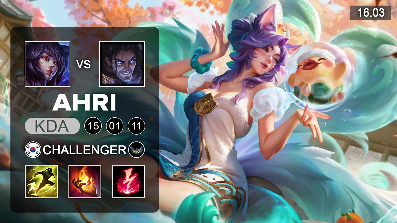 Ahri vs Sylas Mid - KR Challenger - Patch 16.03 Season 16
