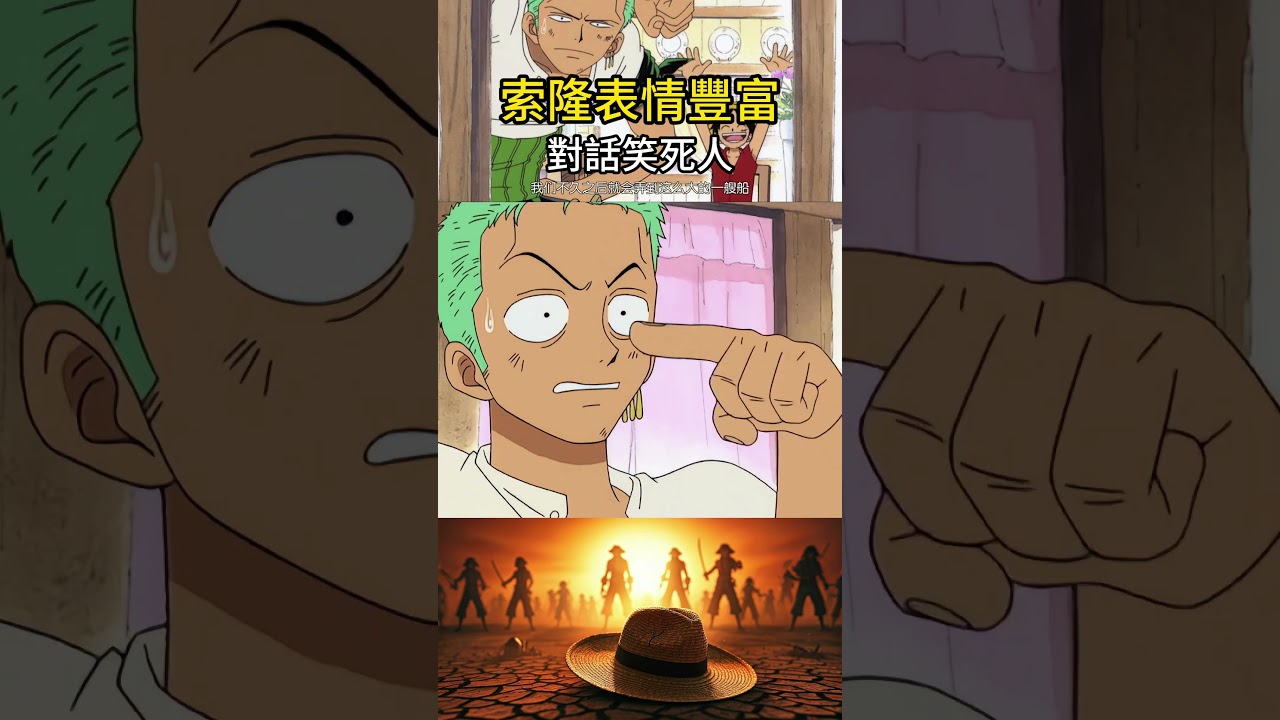 索隆這表情太豐富了，與路飛第一次對話笑死人，看到船後無語的說不出話 #onepiece #航海王