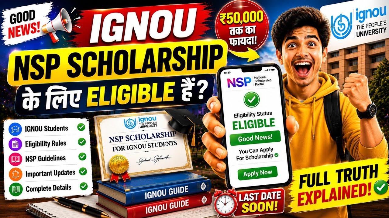 IGNOU Students NSP Scholarship 2026 | Eligibility Explained | Official Update #IGNOUSCHOLARSHIP