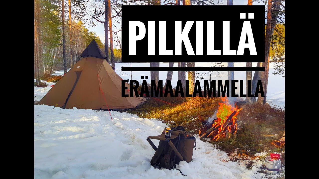 Pilkkireissu metsälammelle,kaksi yötä kotalaavussa!
