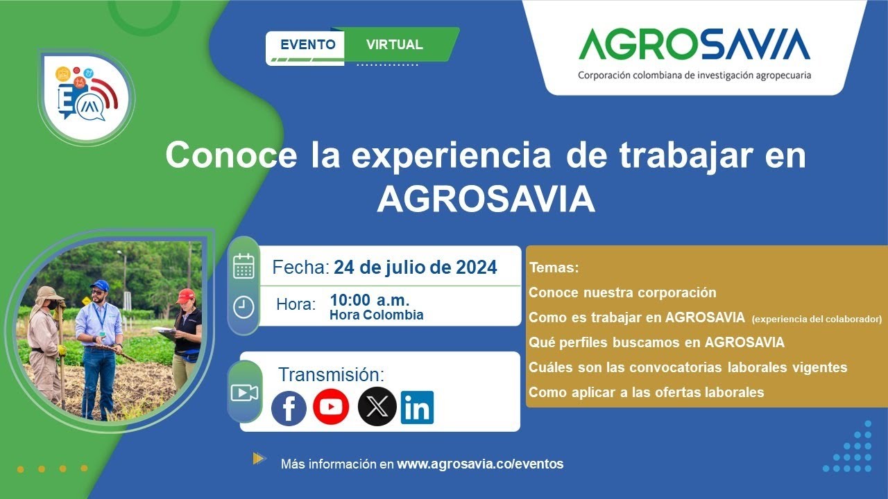 Conoce la experiencia de trabajar en AGROSAVIA