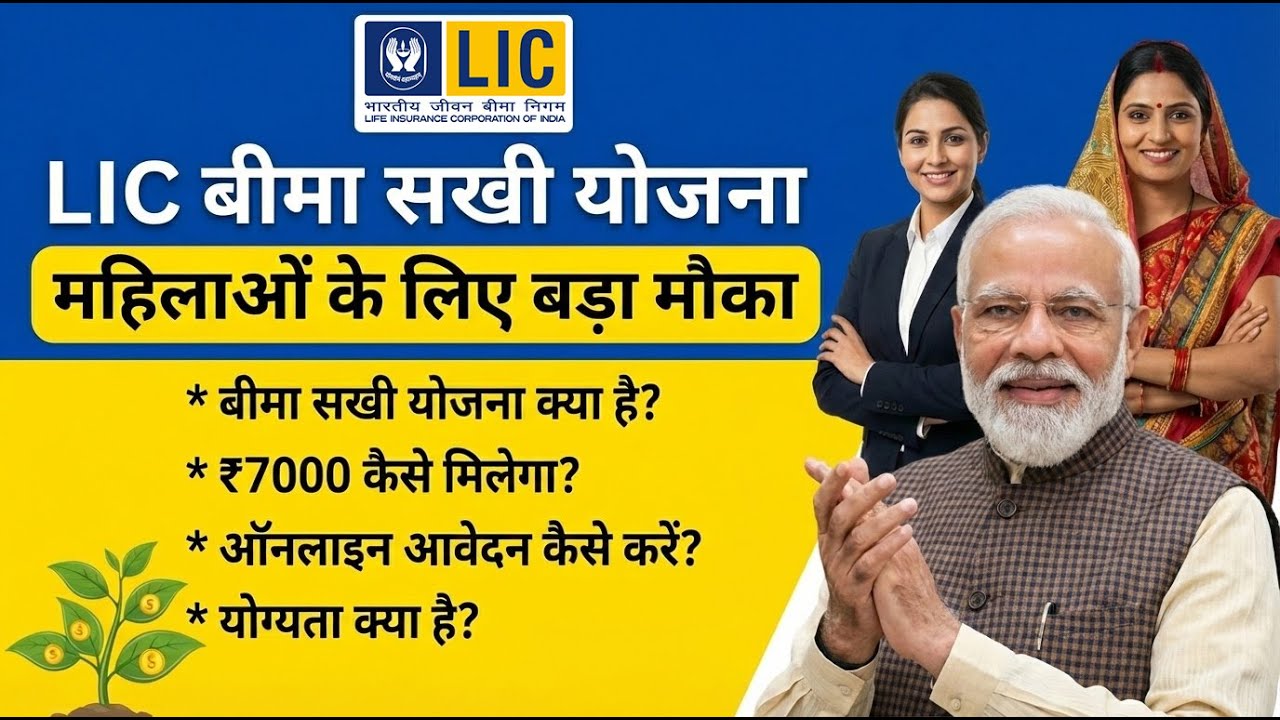 बीमा सखी योजना क्या है? | ₹7000 कैसे मिलेगा? | Online आवेदन कैसे करें? | LIC Bima Sakhi Yojana 2025