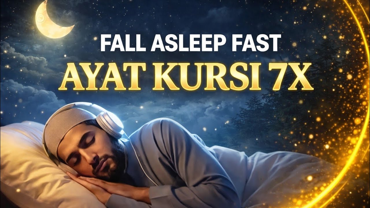 Fall Asleep Fast with Ayat Kursi 7x 🌙 Powerful Quran Recitation for Deep Sleep & Protection