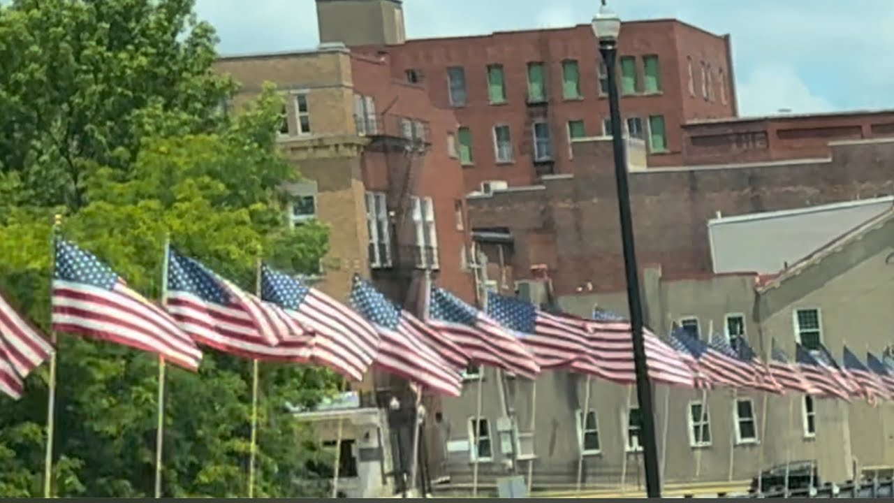 Small Town USA Memorial Day Tribute 🇺🇸 | Flags Flying Proud | Star Spangled Banner.#usa #america 