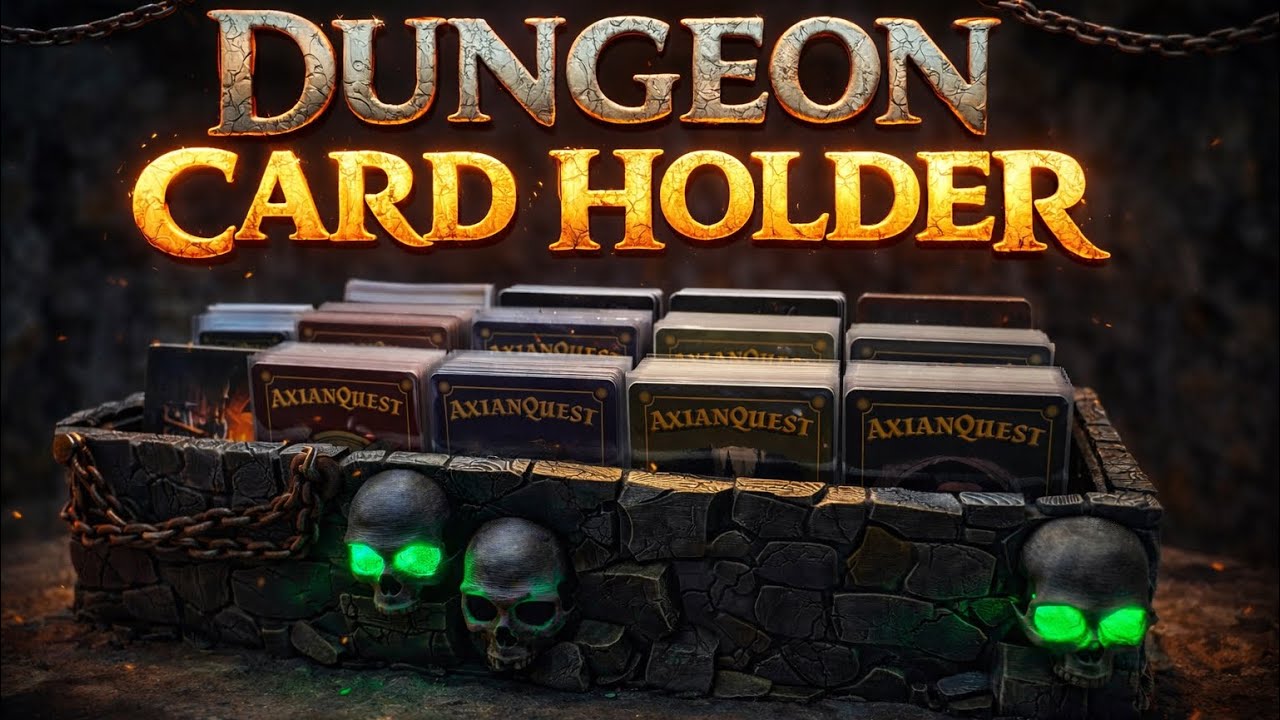 I Designed a Dungeon Card Holder with Glowing Skull Eyes (3D Printed Terrain)