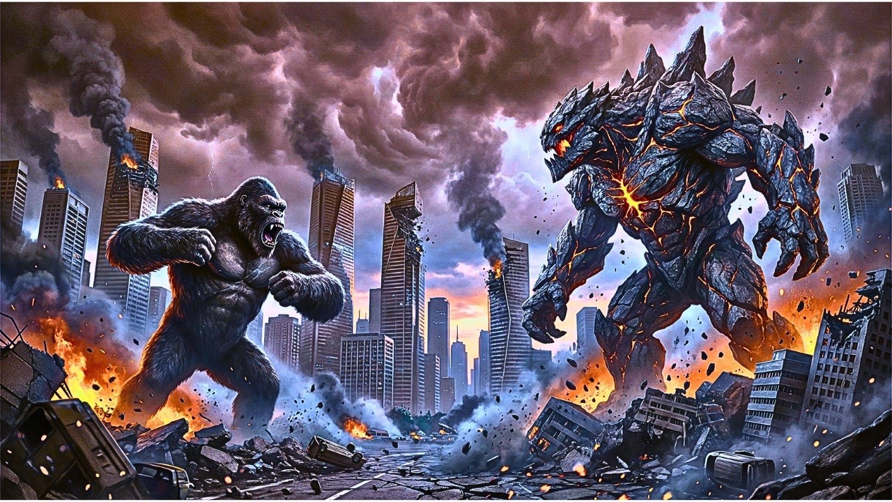 🦍🏔️🔥 Kong vs the Mountain Behemoth — Fall of the City