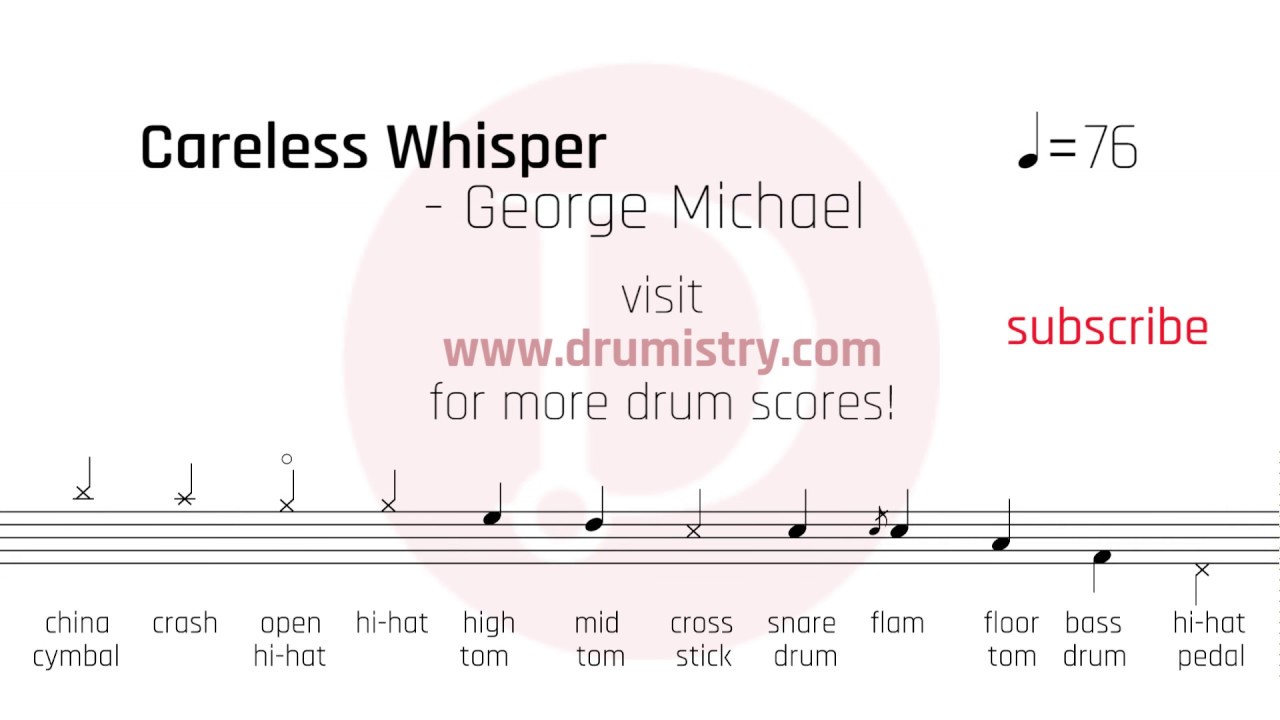 George Michael - Careless Whisper Drum Score