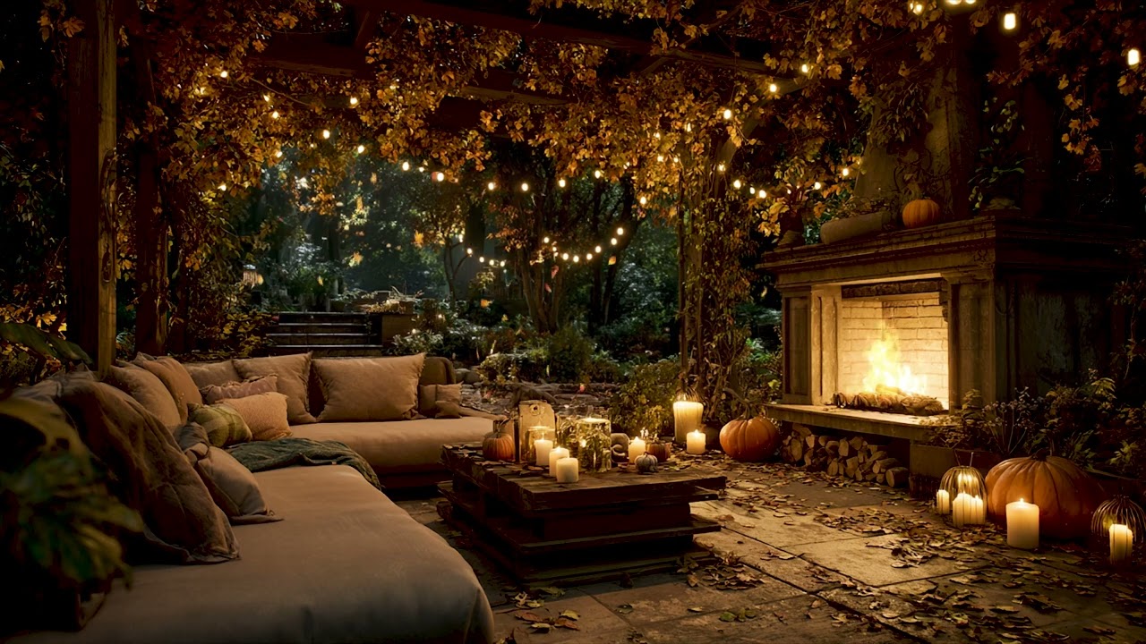 Autumn Jazz Nights with Fireplace Ambiance | Smooth Jazz for Studying and Relaxation