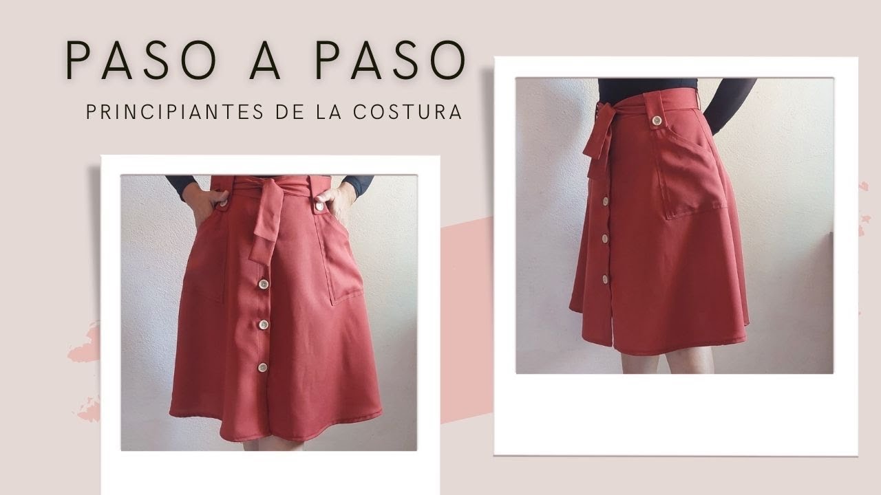 PASO A PASO !!! Falda evasé con botones al frente y presillas A TU MEDIDA