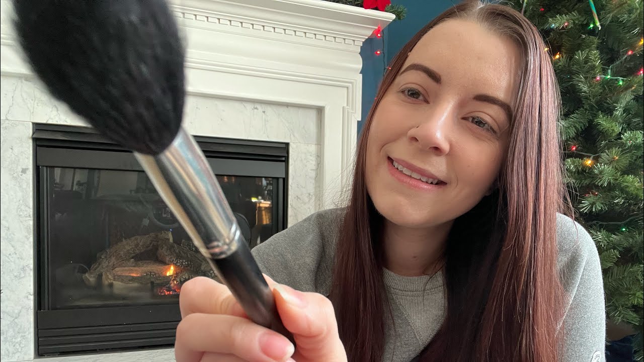 ASMR Xmas Role Play Pt 7: Doing Your Makeup For The Christmas Party (real makeup sounds & rummaging)
