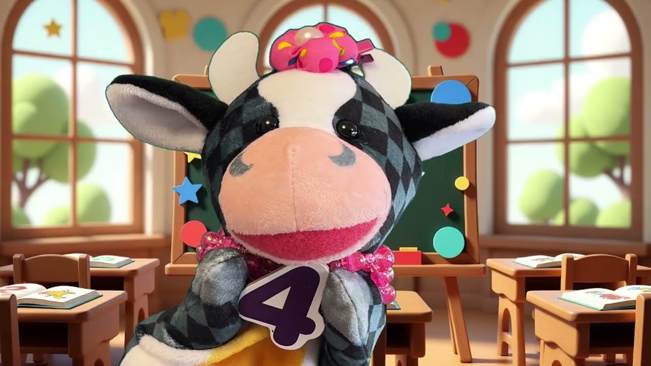 Вивчаємо цифри 1–10 з Корівкою Нюшею 🐄🎒 | Веселе навчання для малюків