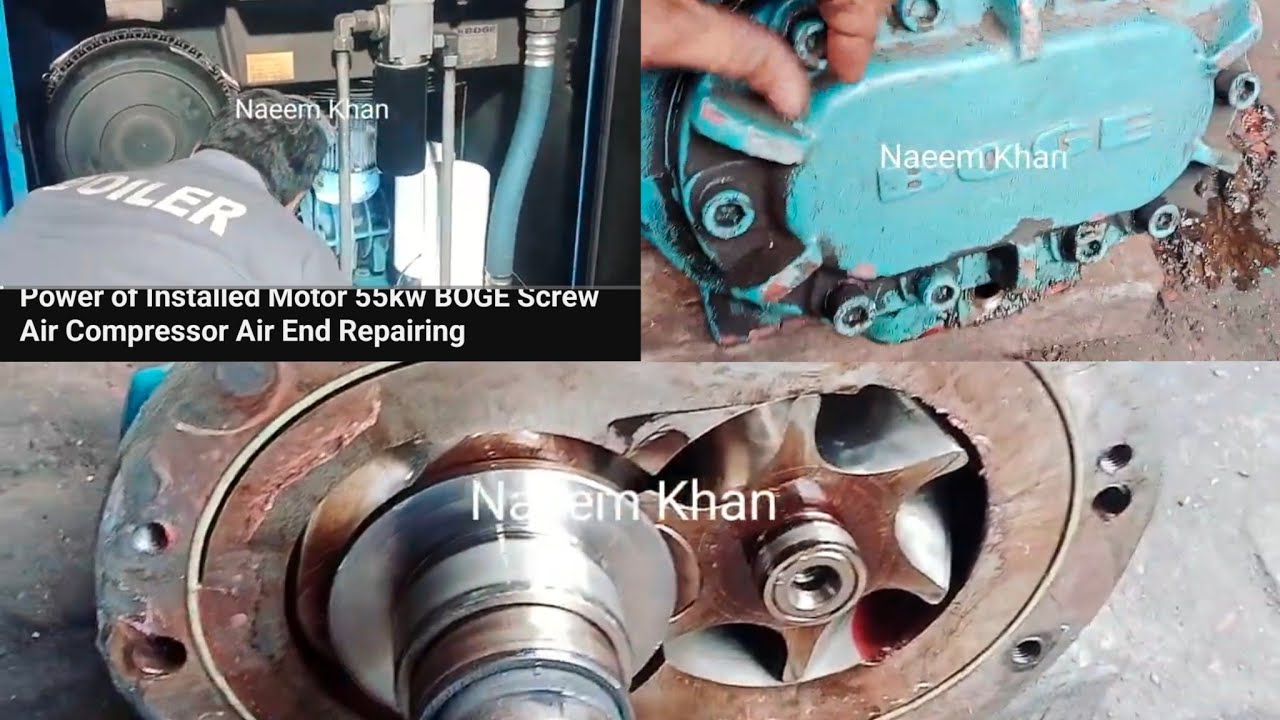 Power of Installed Motor 55kw BOGE Screw Air Compressor Air End Repairing