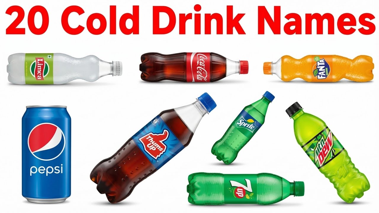 Cold Drink के 15 नाम हिंदी और इंग्लिश में | बच्चों के लिए आसान सीख | Cold Drink Name