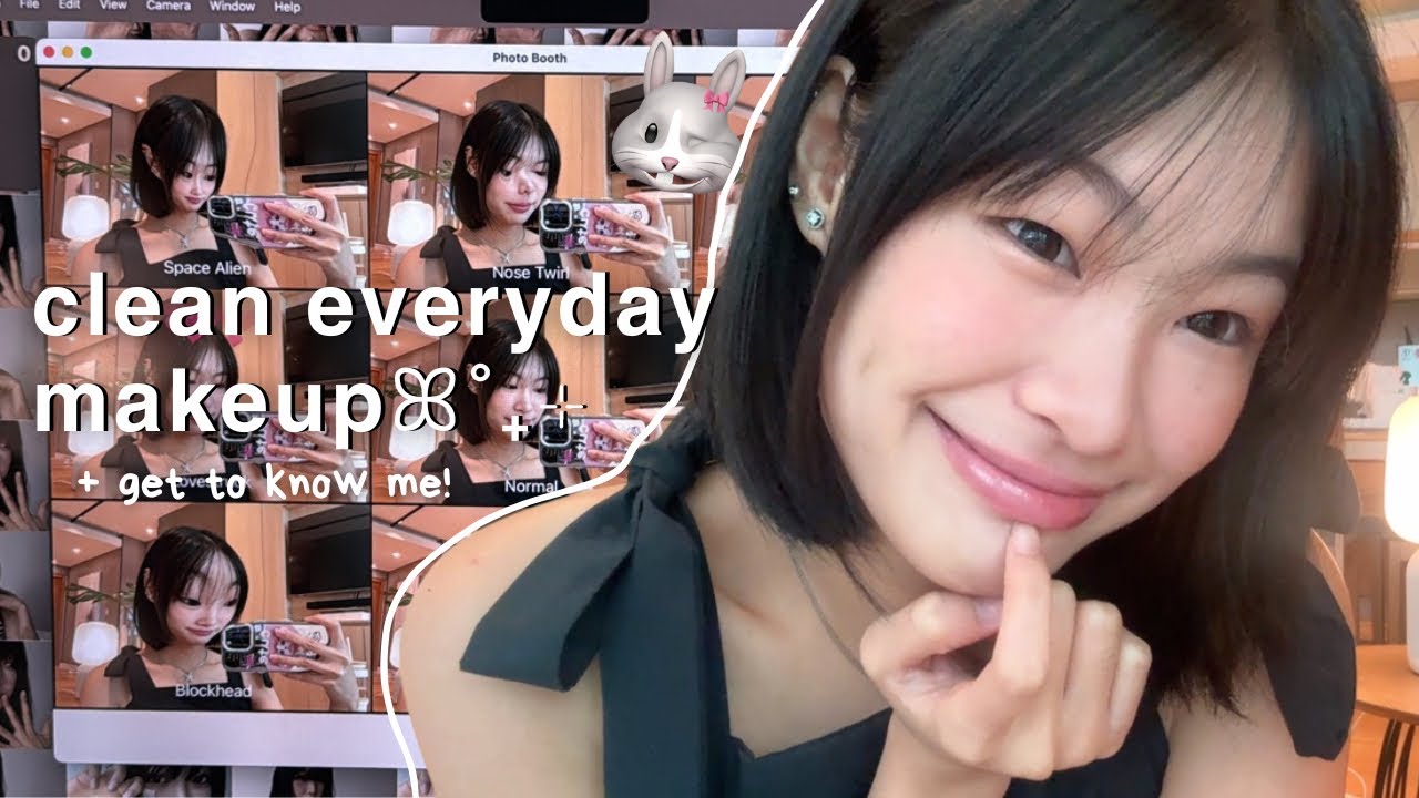 clean everyday korean-style makeup! 🐈‍⬛🎐 | GRWM + get to know me!