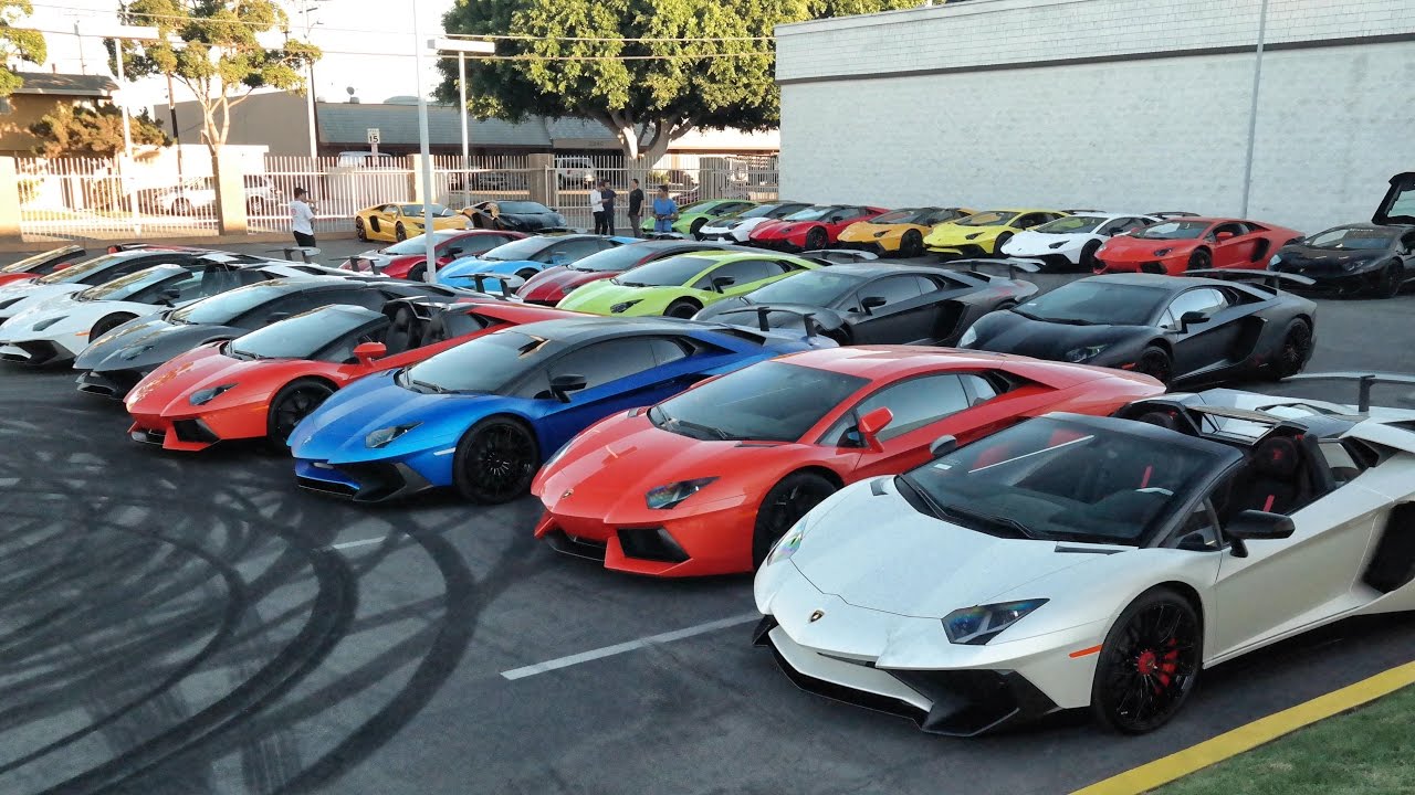 Insane Secret Lamborghini Aventador Meet