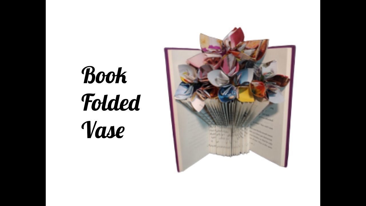 𝘽𝙤𝙤𝙠 𝙁𝙤𝙡𝙙𝙚𝙙 Flare Vase with Origami Flowers