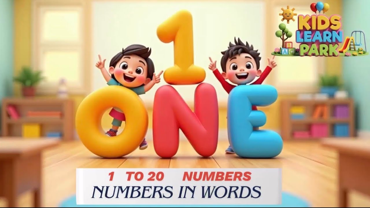 1 To 20 numbers and Numbers in  words@Kidslearnpark 
