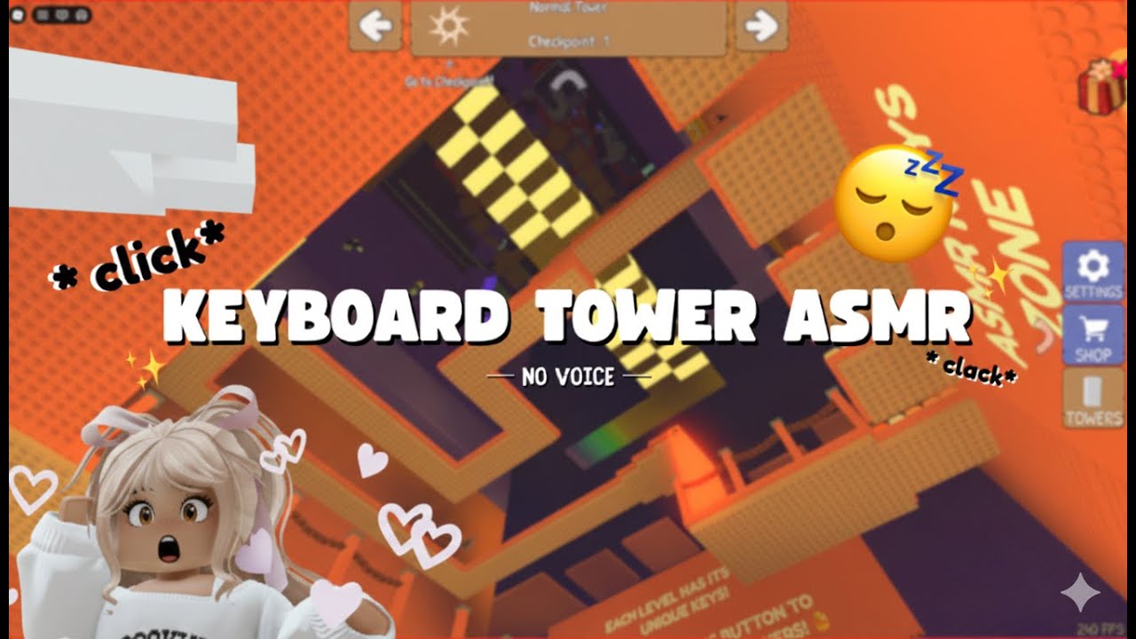 Roblox ASMR 🌸 The MOST satisfying Keyboard Tower ASMR  (NO TALKING) | Episode #1