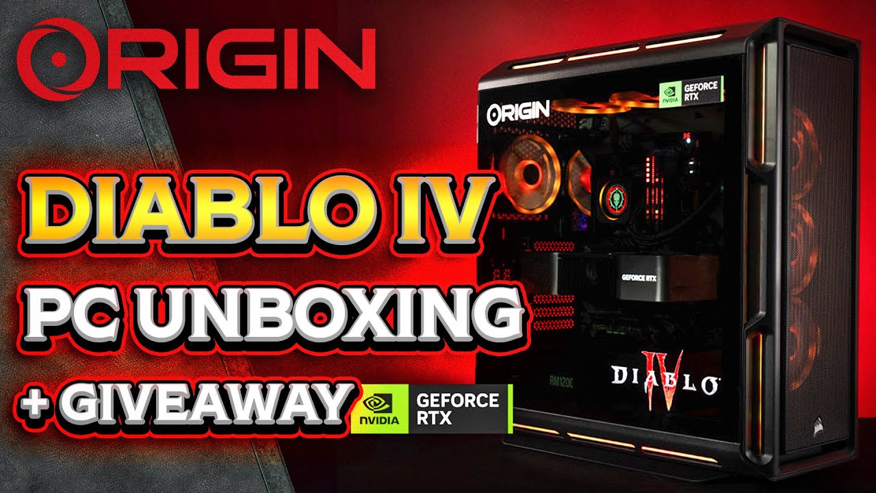 UNBOXING a Diablo IV inspired custom ORIGIN PC Plus WORLDWIDE Giveaway! #DiabloRTX