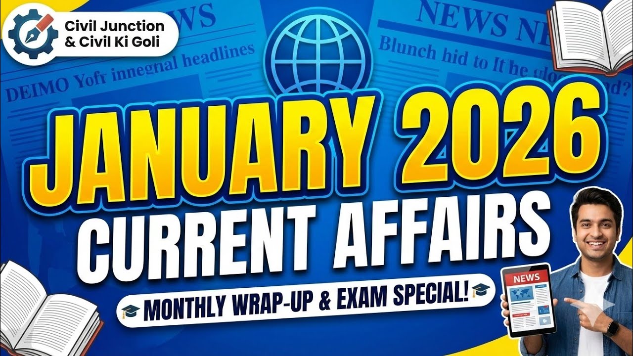 January 2026 Current Affairs | Top MCQs + One Liner | SSC, Engineering,UPSC, Railway, Banking Exam