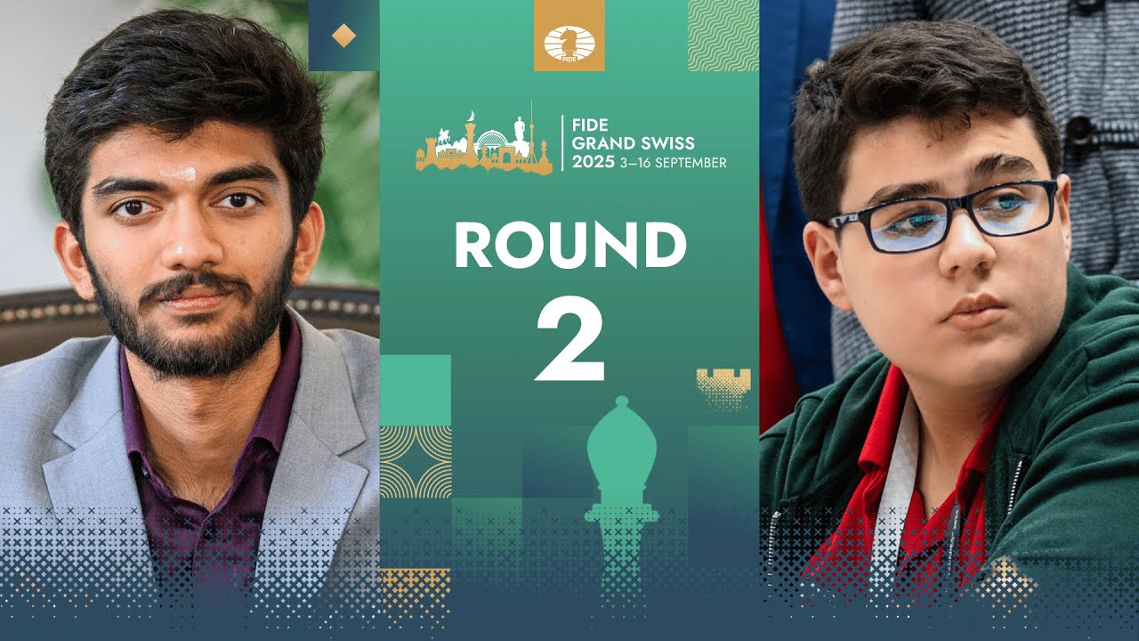🇮🇳 Gukesh D vs Yagiz Kaan Erdogmus 🇹🇷 | FIDE Grand Swiss 2025 | Round 2 | Board 1