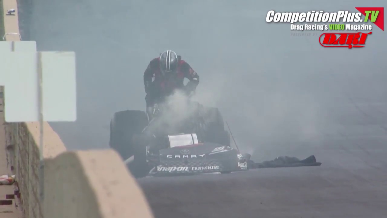 CRUZ PEDREGON LOSES FUNNY CAR BODY IN ENGINE EXPLOSION
