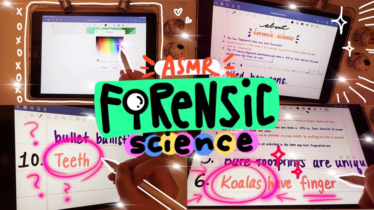 ASMR Interesting Facts 👀 about Forensic Science🧠| iPad writing sounds, whispering, mouth sounds
