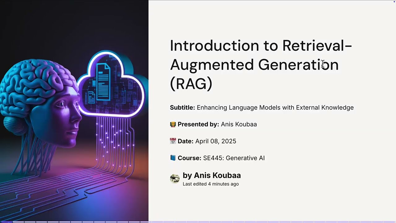 [MAI554] Retrieval-Augmented Generation (RAG) | Prof. Anis Koubaa
