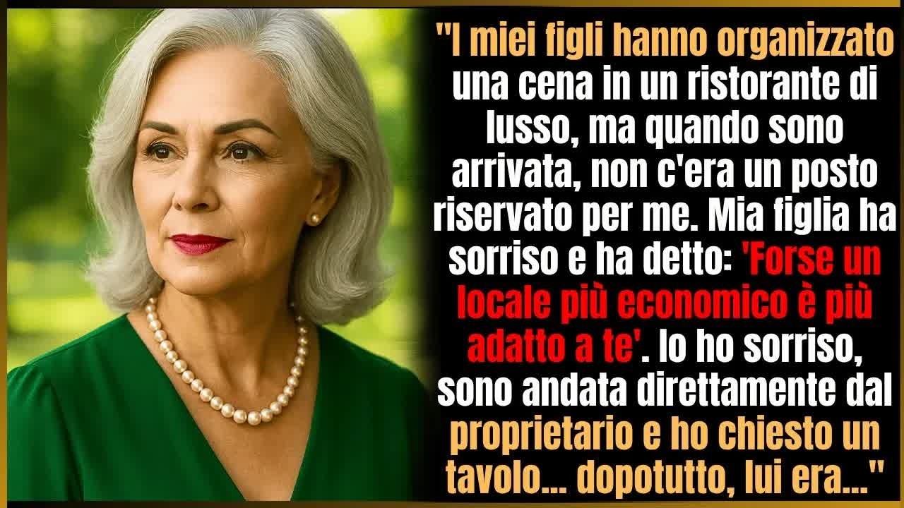 ＂I miei figli mi hanno esclusa… Ho sorriso, chiesto un tavolo al proprietario… Io comando!＂