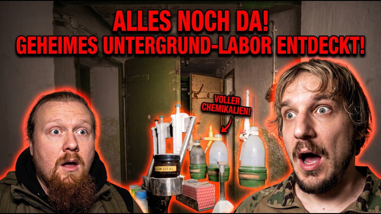 Alles noch da! Geheimes Untergrund-Labor voller Chemikalien entdeckt.