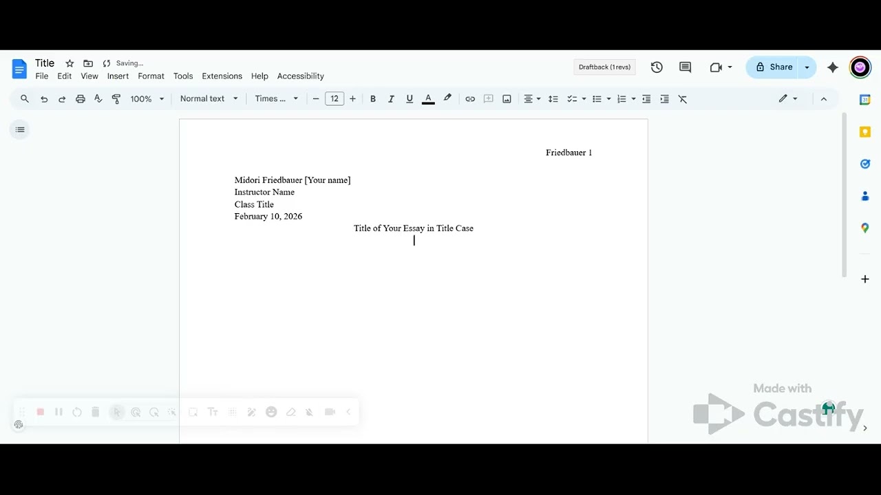 Google Docs - MLA Formatting Tutorial