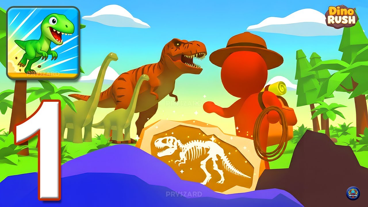 Dino Rush: Build Kingdom - Gameplay Walkthrough Part 1 - Dinosaur Park Adventure (iOS, Android)