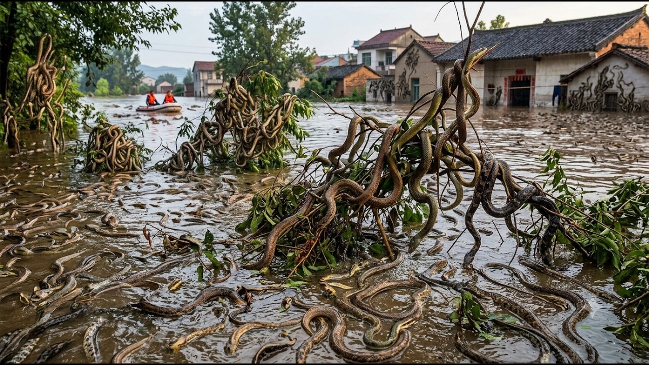 Hundreds of Snakes Loose After China Flooding Destroys Zoo!