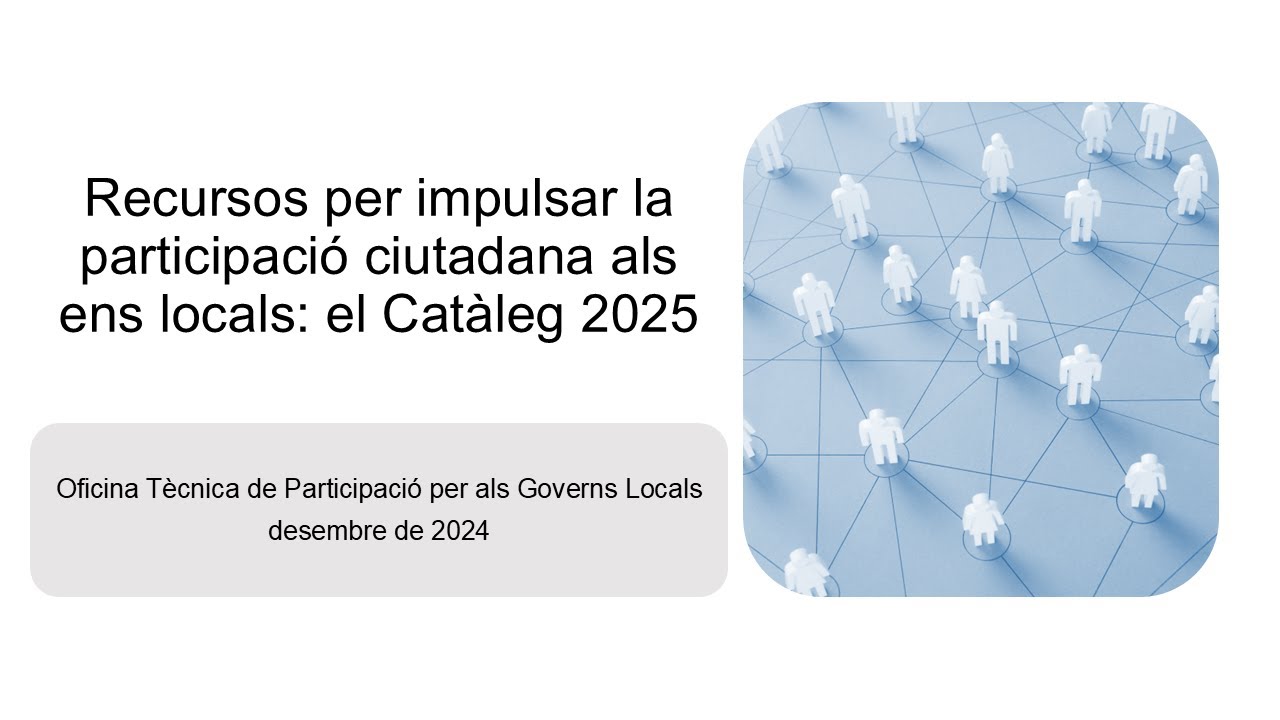 Presentació Catàleg de Serveis 2025. Participació ciutadana.