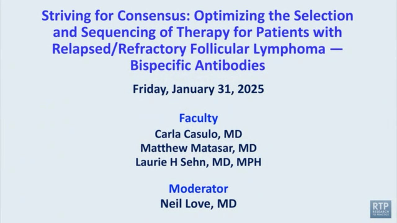 Striving for Consensus: Optimizing the Selection and Sequencing of Therapy for Patients with Relapse