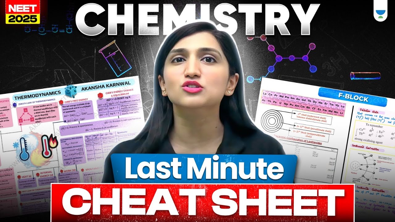 🧪 Last Minute NEET 2025 Chemistry Cheat Sheet 🚀| Akansha Karnwal #neet2025  #akanshakarnwal