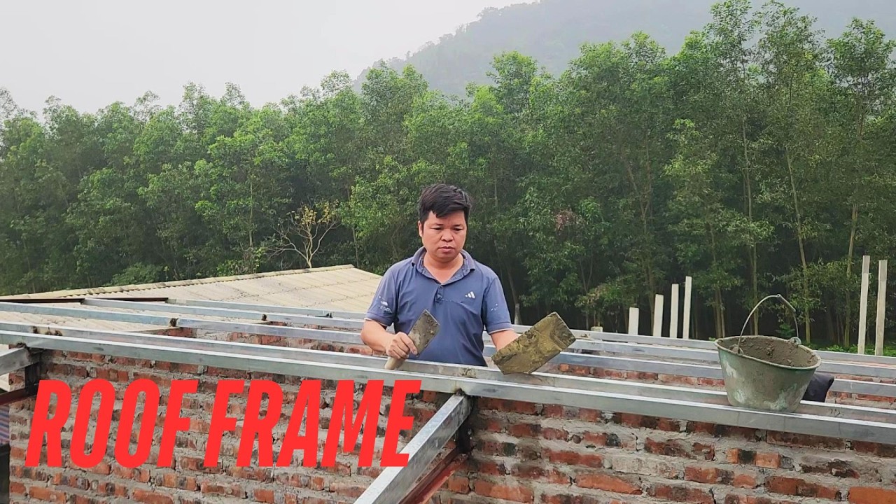 Building My Bedroom Alone | Roof Frame Welding and Electrical Installation