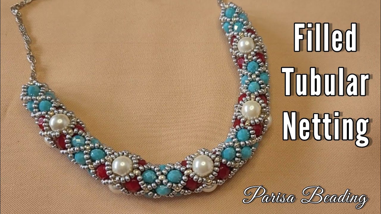 DIY Filled Tubular Netting Necklace/ Bracelet Tutorial 👌