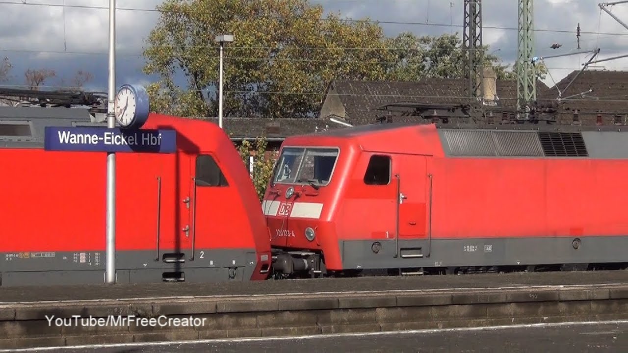E-Lok BR 101 schleppt Baureihe 120 mit Intercity nach Köln und Ausfahrt  IC nach Norddeich Mole