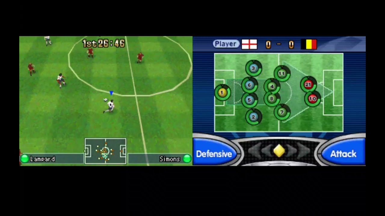 Pro Evolution Soccer 6 - England vs Belgium - Nintendo DS PES action!