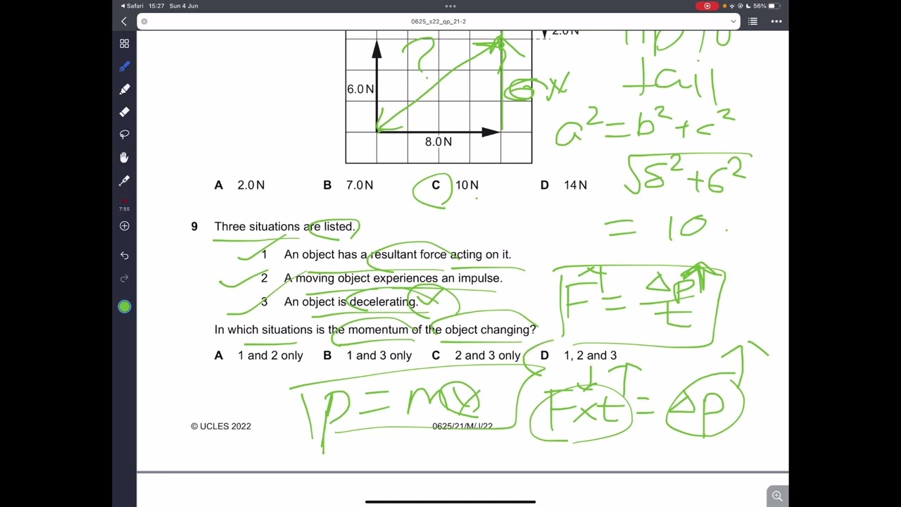 IGCSE Physics  2022 May June Paper 21 (Variant 1) SOLVED (0625/21/M/J/22)