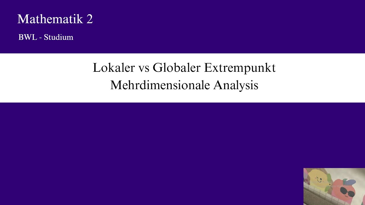 Lokaler vs Globaler Extrempunkt - Mehrdimensionale Analysis (Mathe 2)