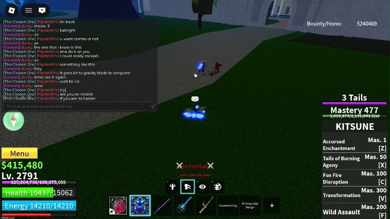 Teaching some random guy combos in Blox Fruits