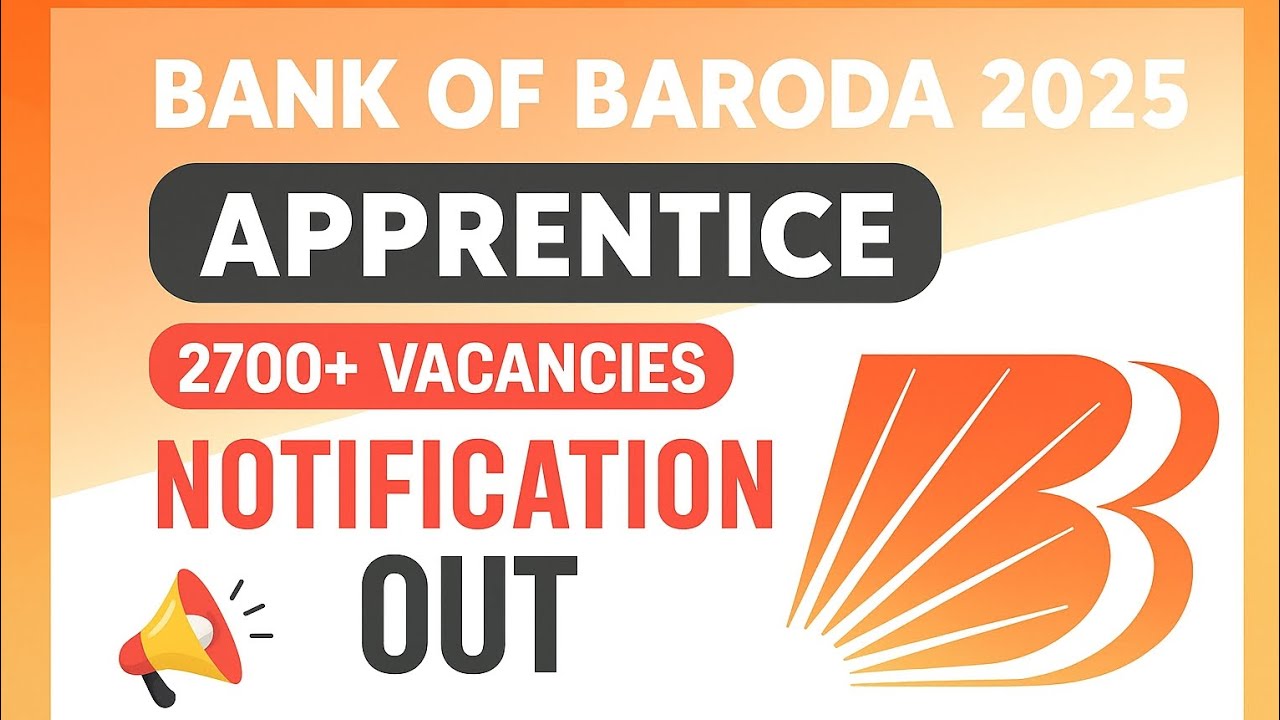 Bank of Baroda Apprentices Recruitment 2025 | New Job Alert 2025 | #bankjobs #newjobs 
