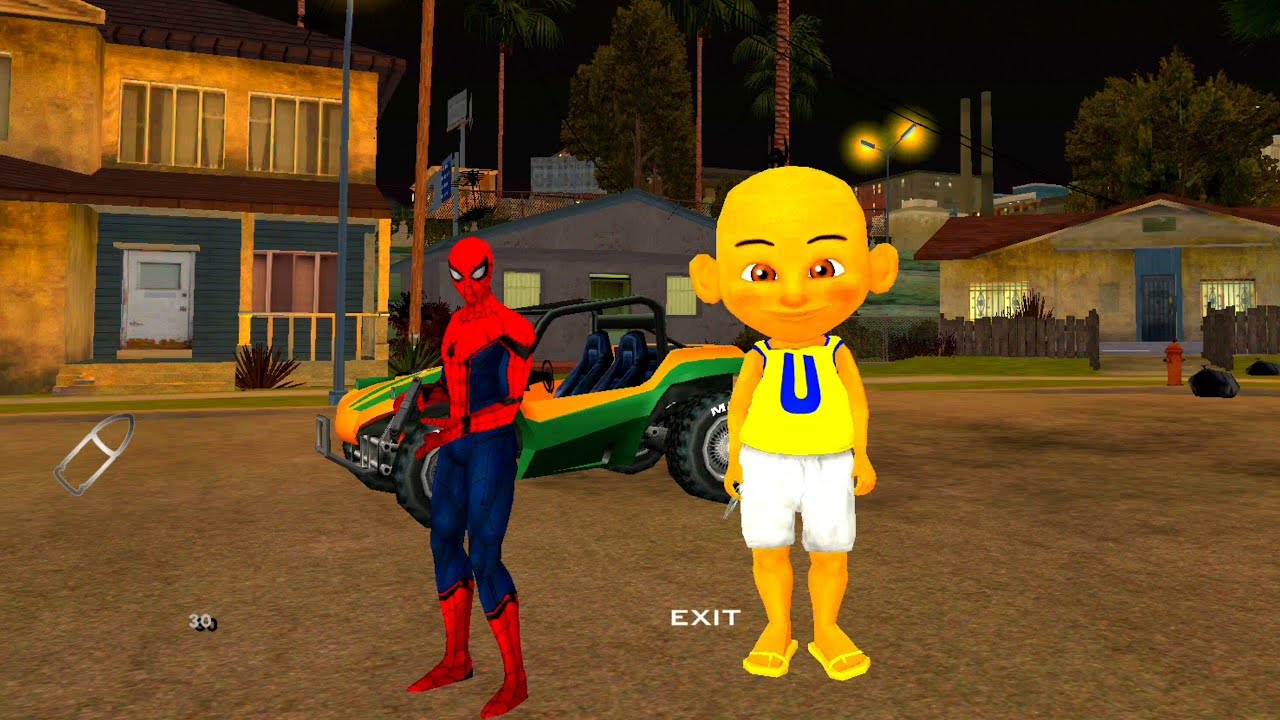 Upin ajak Spiderman barbar keliling kota 🤭