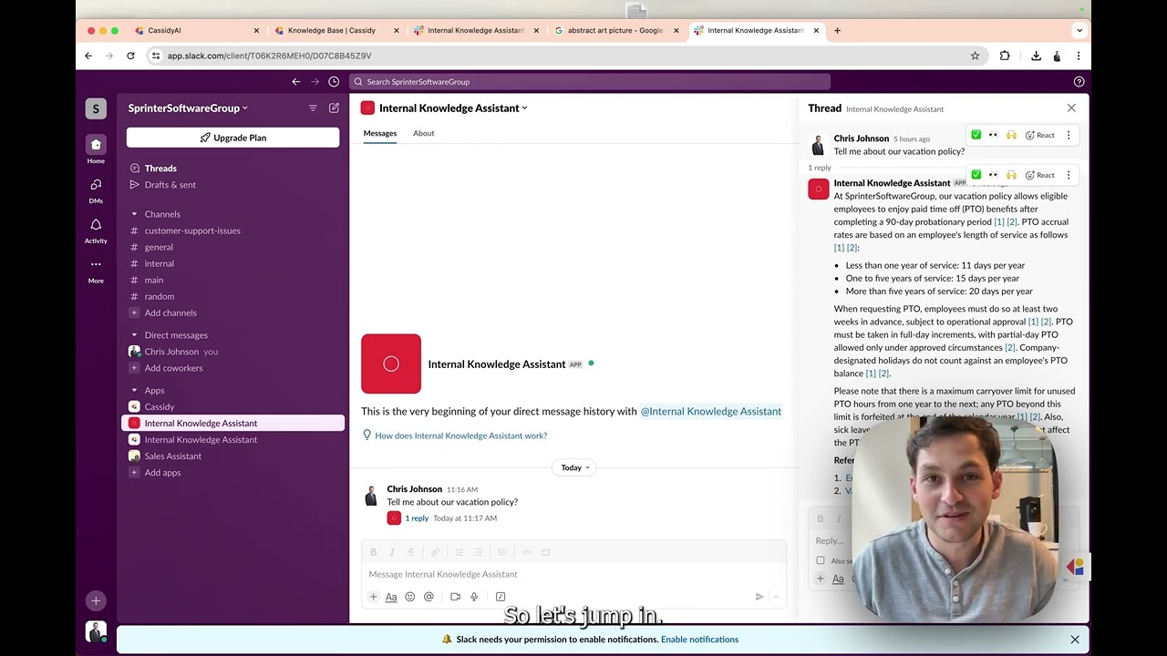 How to build an AI Slack bot connected to company knowledge (Tutorial)