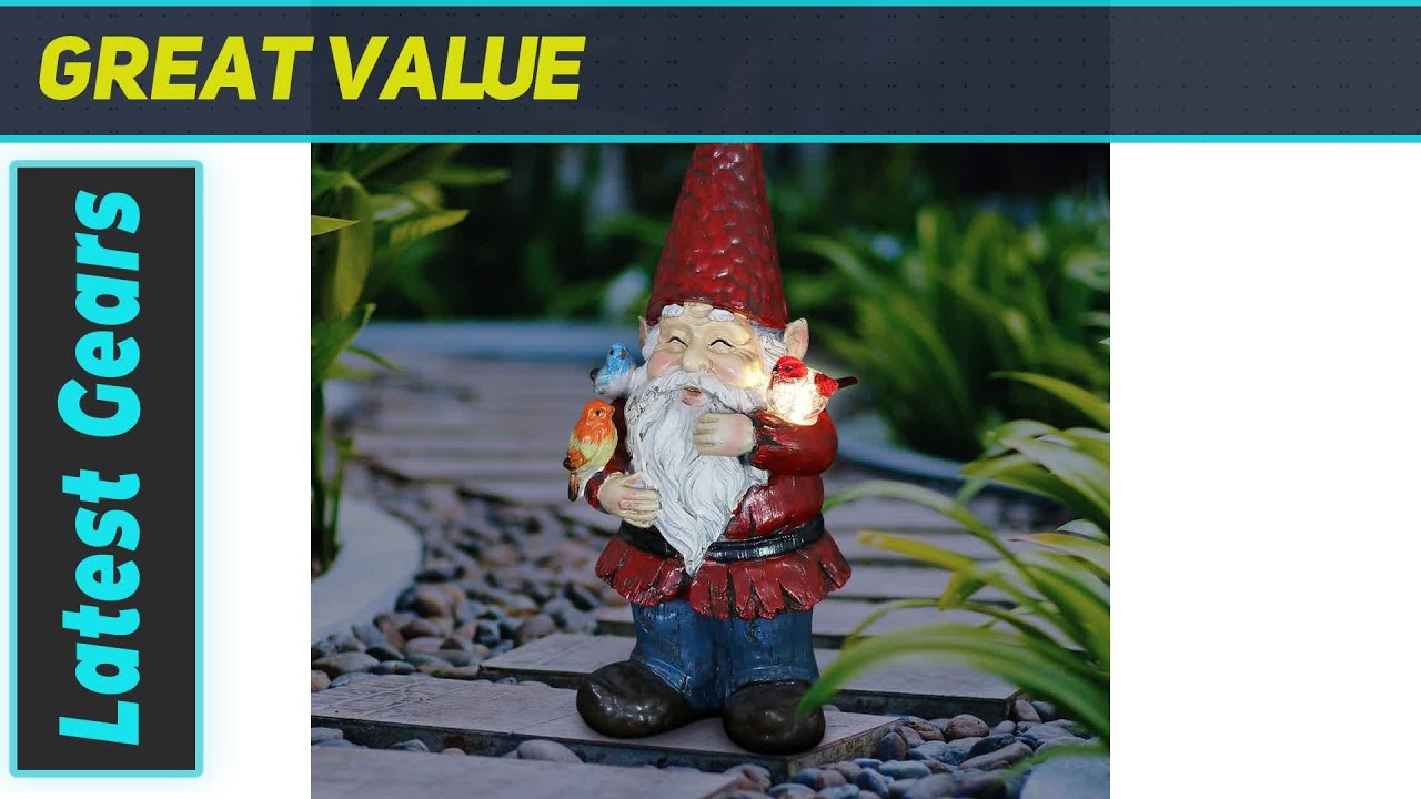 Exhart Garden Gnome, Bird Whispering Waldo: Best Solar Garden Decoration
