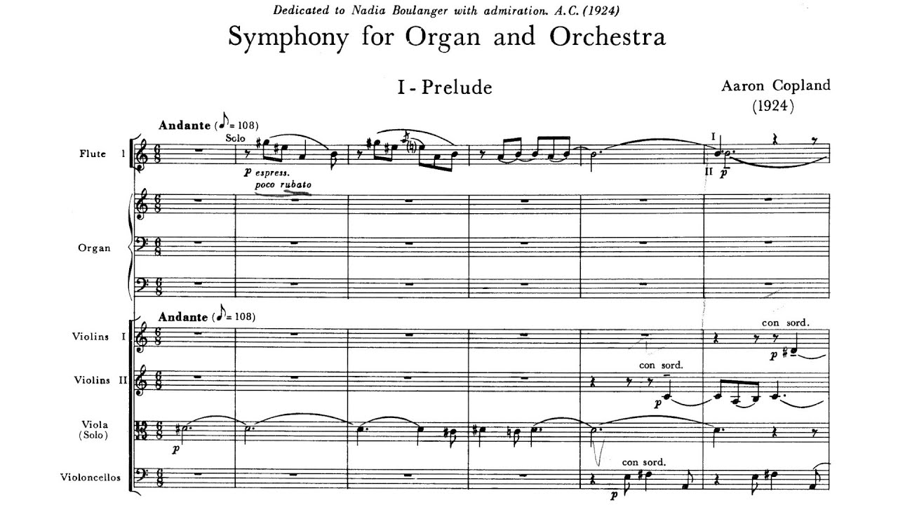 [Full Score] Copland - Symphony No. 1 for Organ and Orchestra (1924)