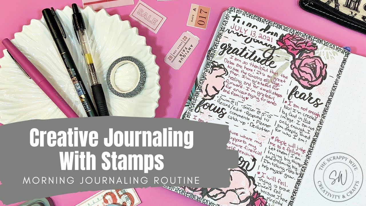 Morning Journaling With Stamps || Creative Journal Process