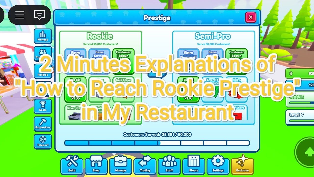 2 Minutes Tutorial: My Restaurant - Get Rookie Prestige!!!